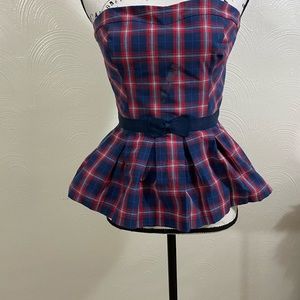 NWT plaid print abercrombie & fitch peplum top